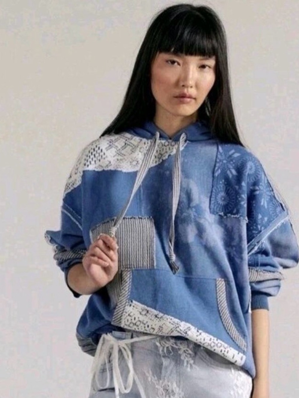 Free People We The Free Tattered Romance Hoodie. NWT. Indigo